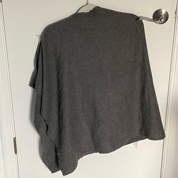Red Envelope Dark Gray Cashmere Poncho Sweater - 47129 - Picture 3 of 16